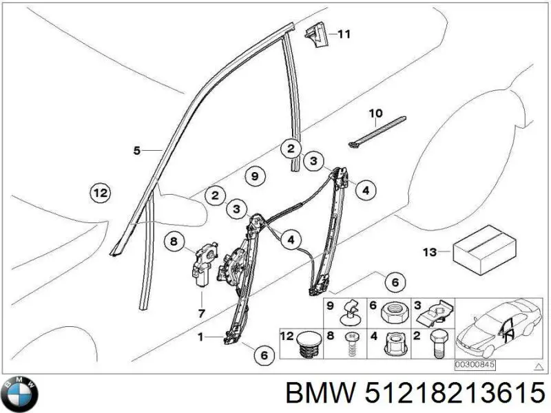 Пистон (клип) крепления подкрылка переднего крыла 51218213615 BMW