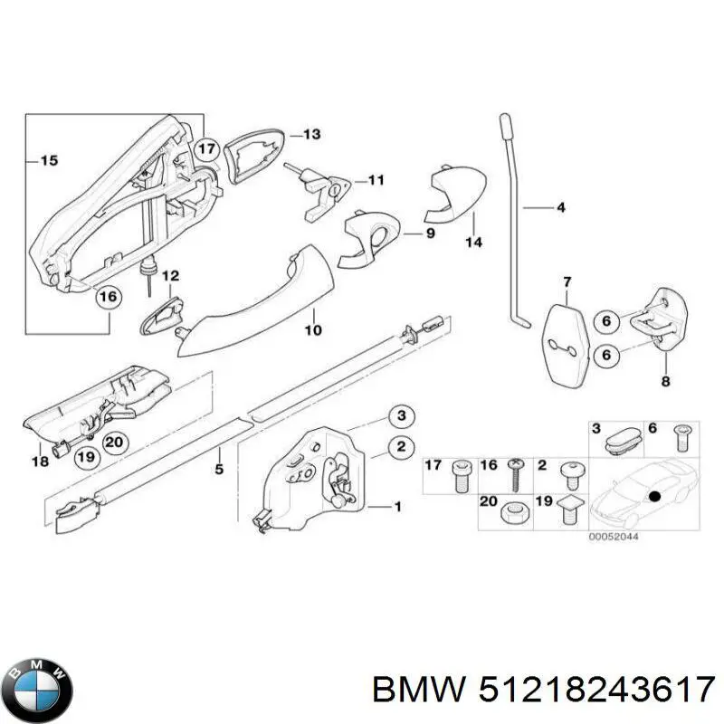 Ручка двери передней наружная Polcar 2050Z41P цена, от 19.49 USD