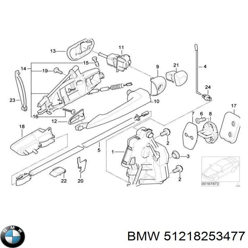 Крышка ручки наружной двери передней левой 51218253477 BMW