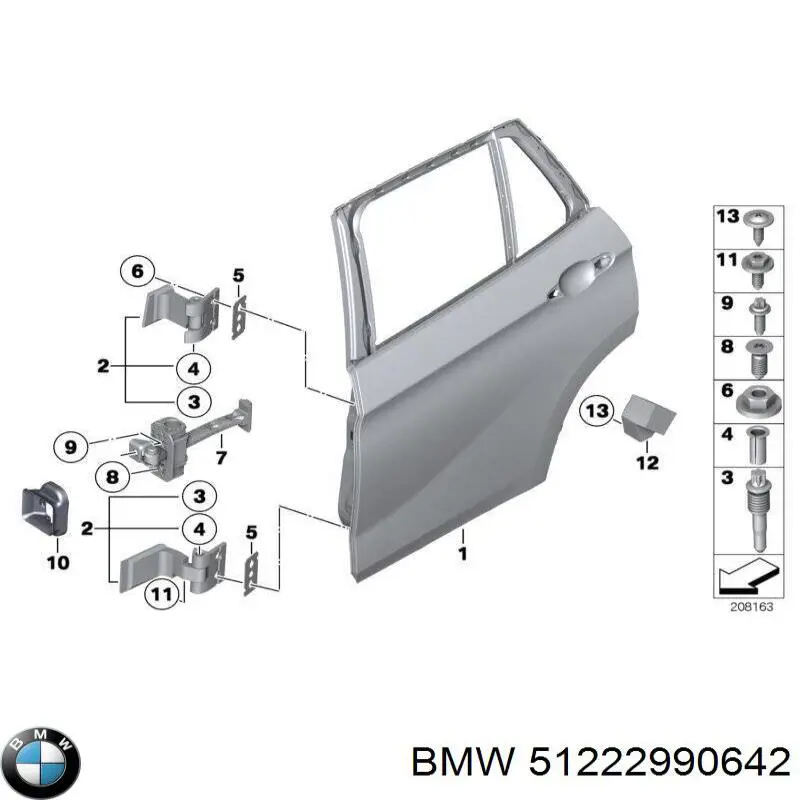 Ограничитель открывания двери задний на BMW X1 (E84) купить.
