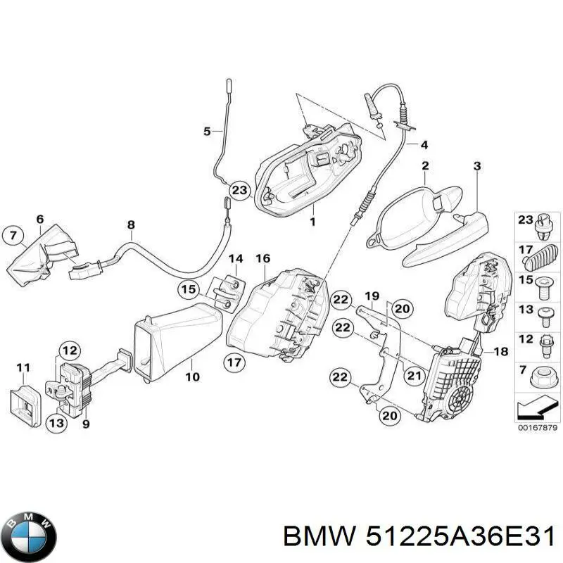 51225A36E31 BMW Замок двери задней левой