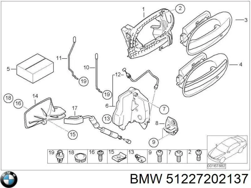 51227202137 BMW fecho da porta traseira esquerda