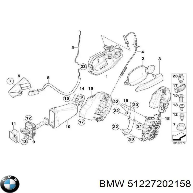 Замок двери задней правой 51227163436 BMW