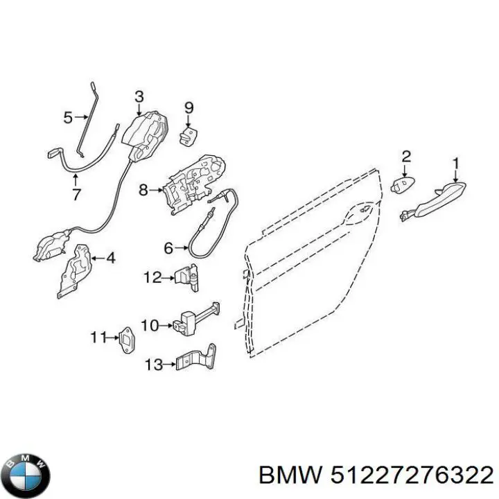51227276322 BMW Замок двери задней правой