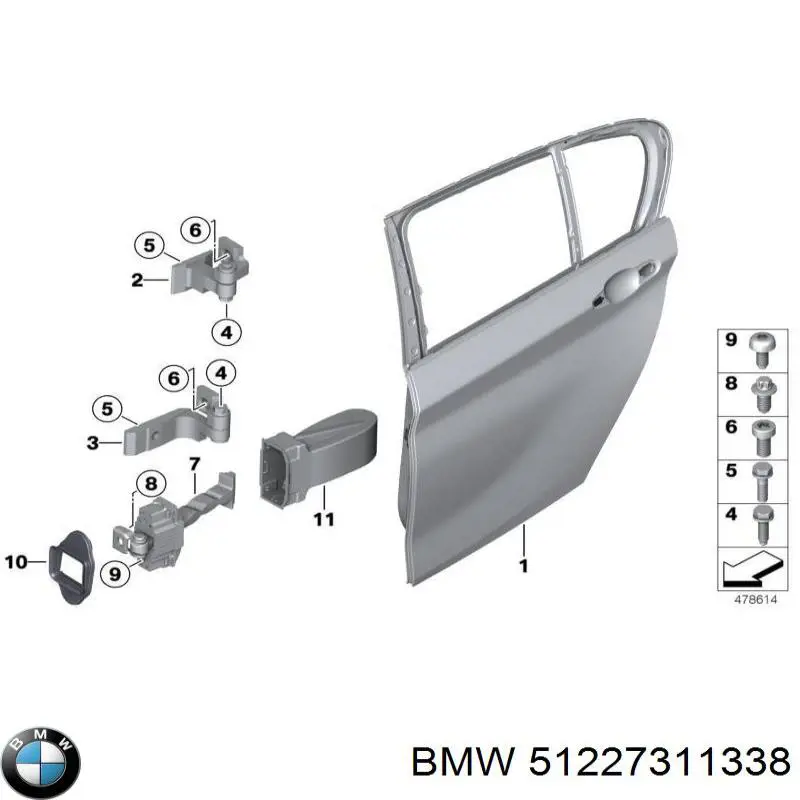 51227311338 BMW Ограничитель двери, задний