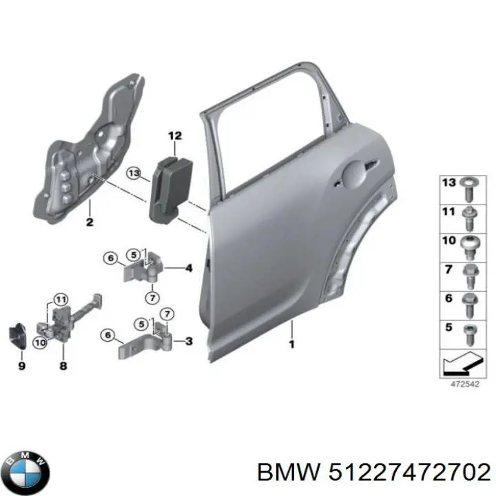51227472702 BMW Ограничитель открывания двери задний правый