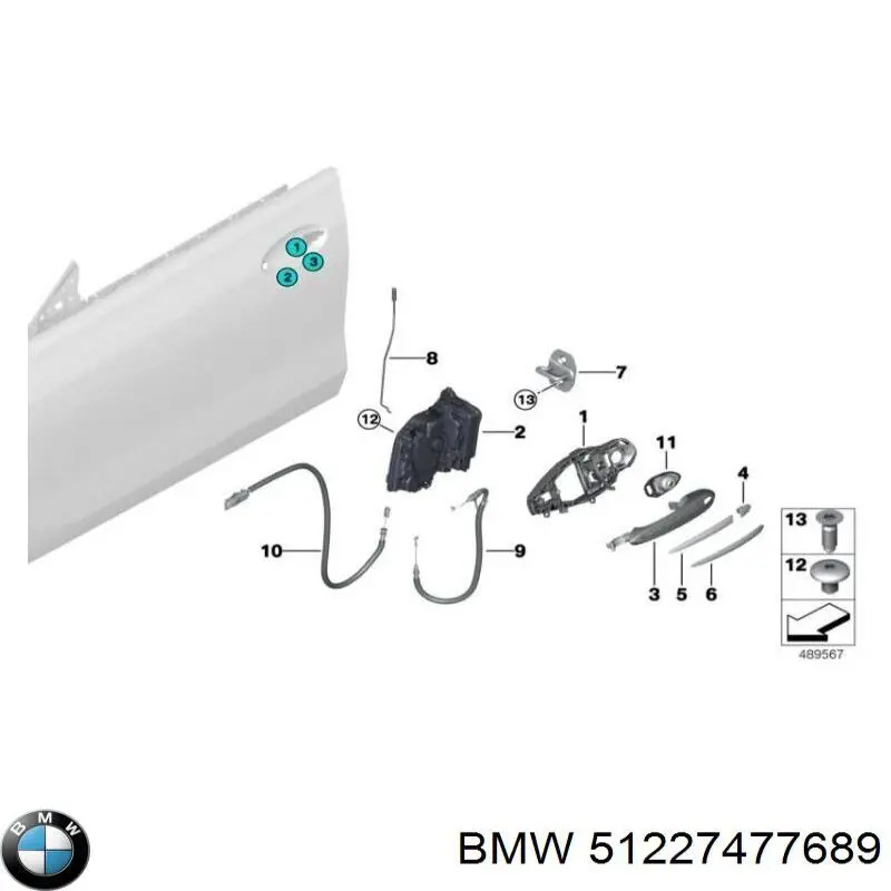 Замок задней двери, левой BMW 51227477689 цена, от 53.61 USD