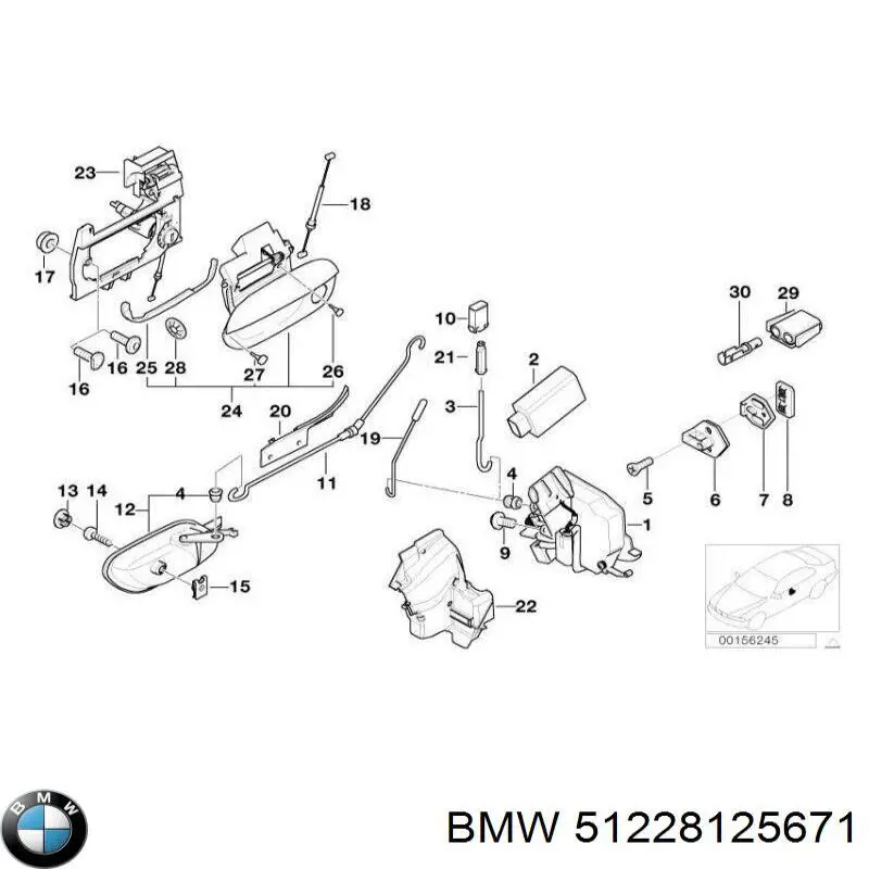 Замок двери задней левой на BMW 5  E39