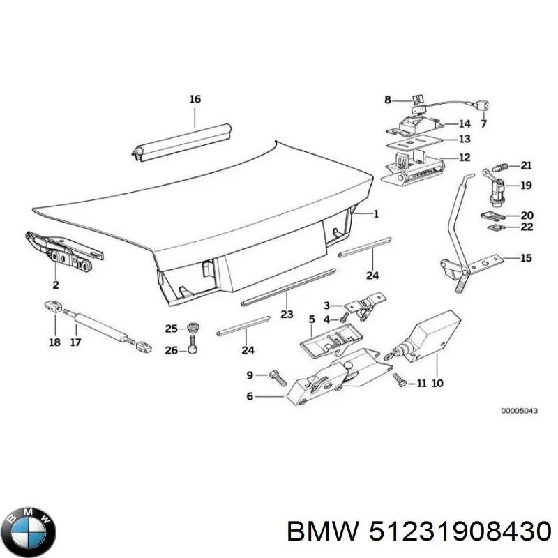 Купить 51231908430 BMW Хомут глушителя