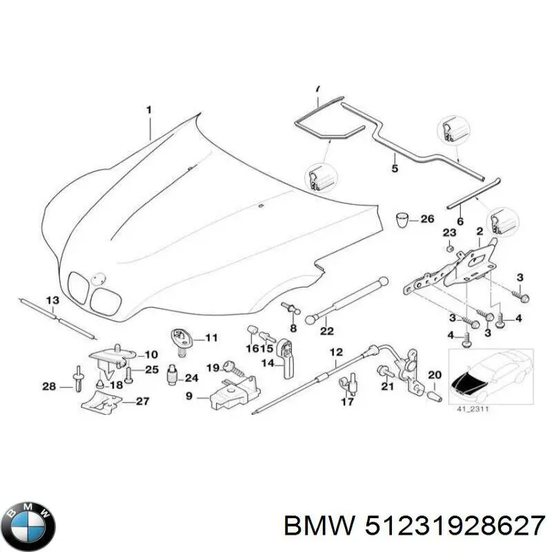 Cabo de abertura da capota BMW 5  E34