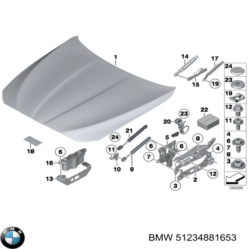 Амортизатор капота 51234881653 BMW