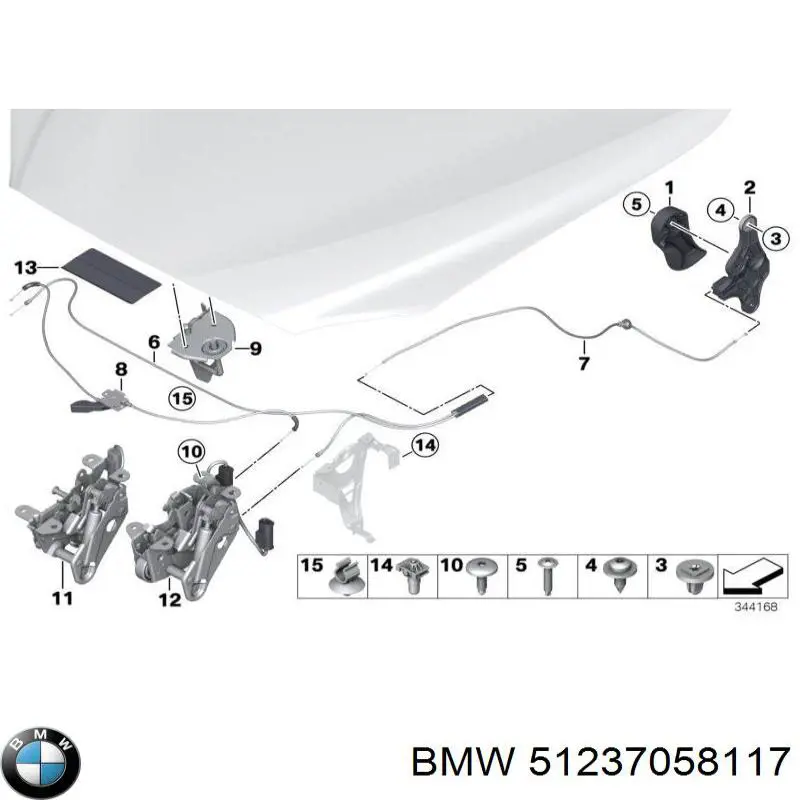 Asa, desbloqueo capó 51237058117 BMW