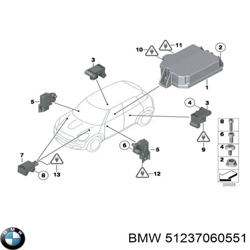 Трос открывания капота передний BMW 51237060551 цена, от 27.08 USD