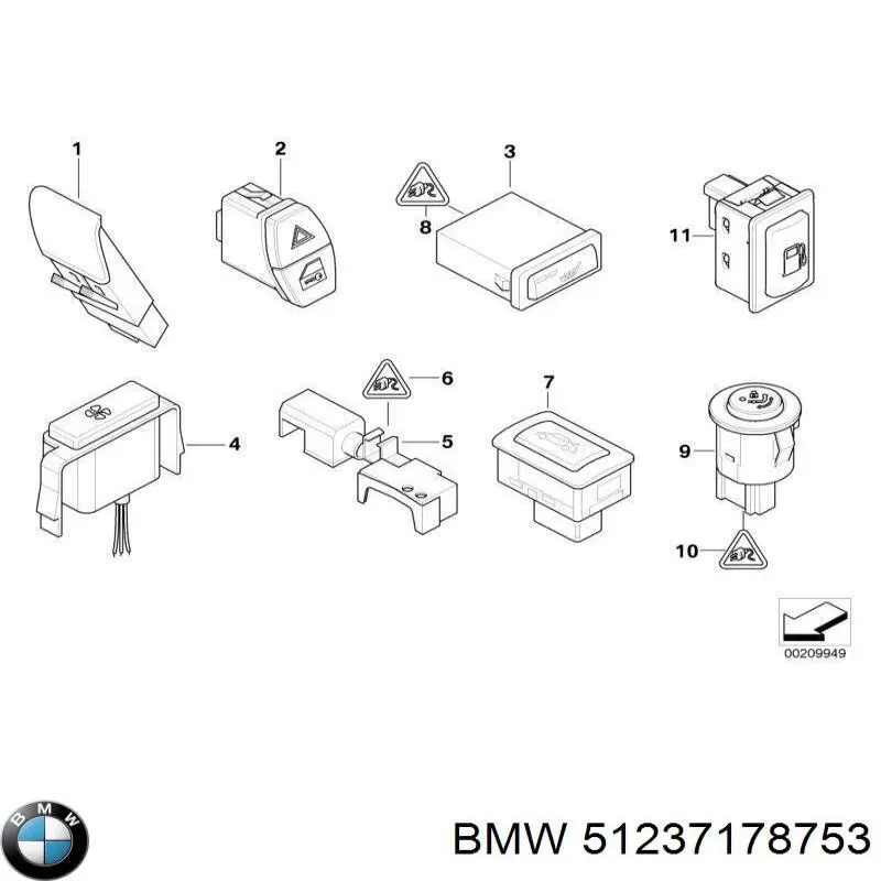 Замок капота, правый BMW 61319110293
