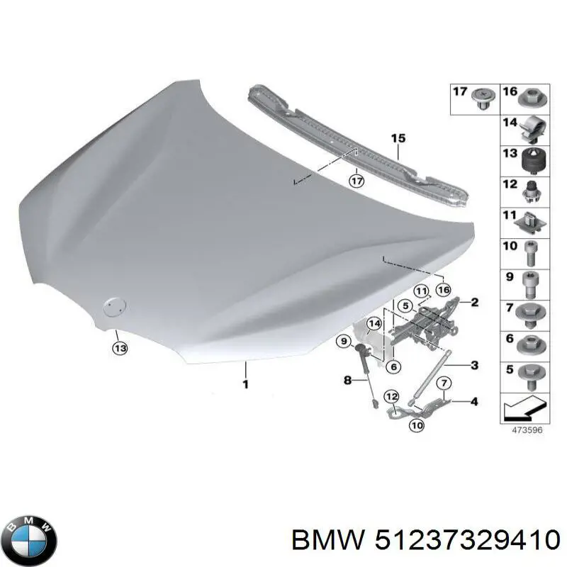 Amortecedor da capota para BMW X1 (F48)