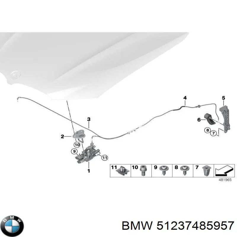  Замок капота левый BMW X4 