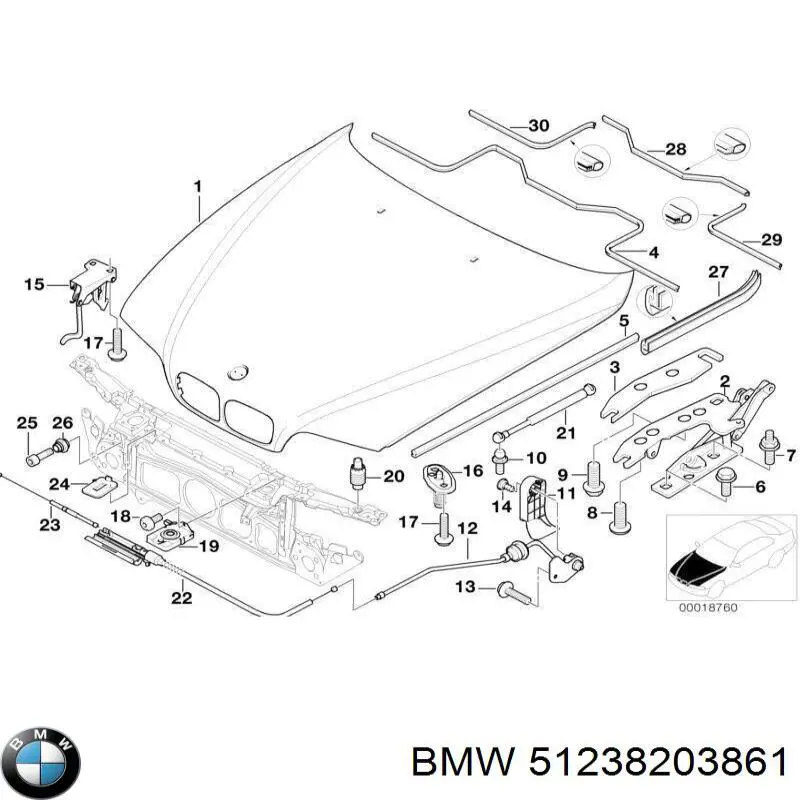 51238203861 BMW fecho da capota