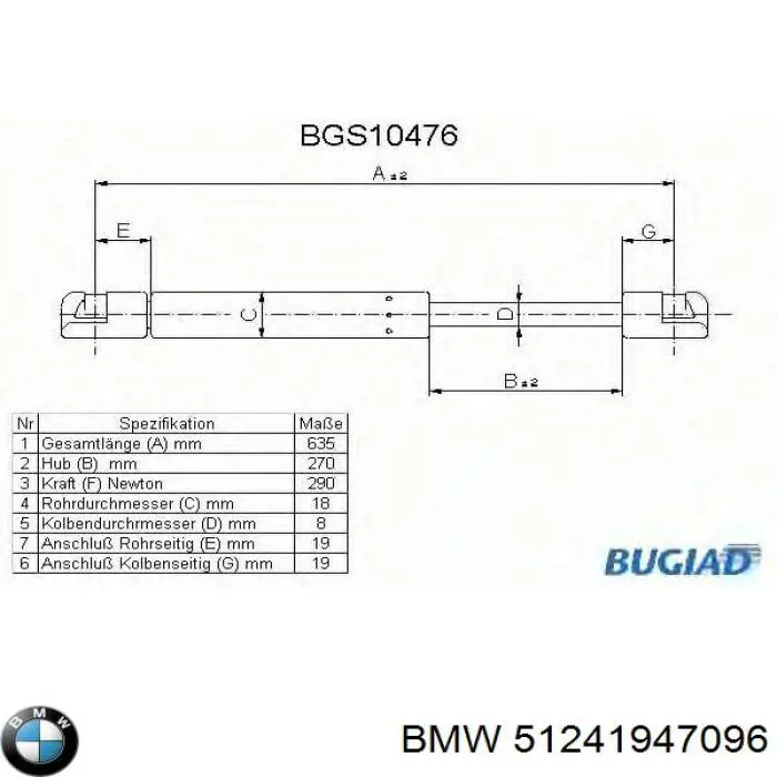 Купить Амортизатор багажника Бмв 3  E30