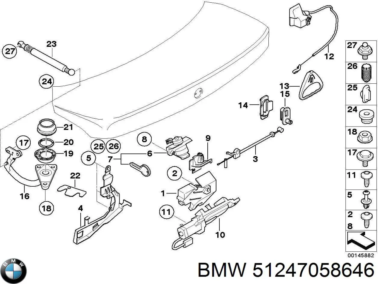 51247058646 BMW Амортизатор крышки багажника