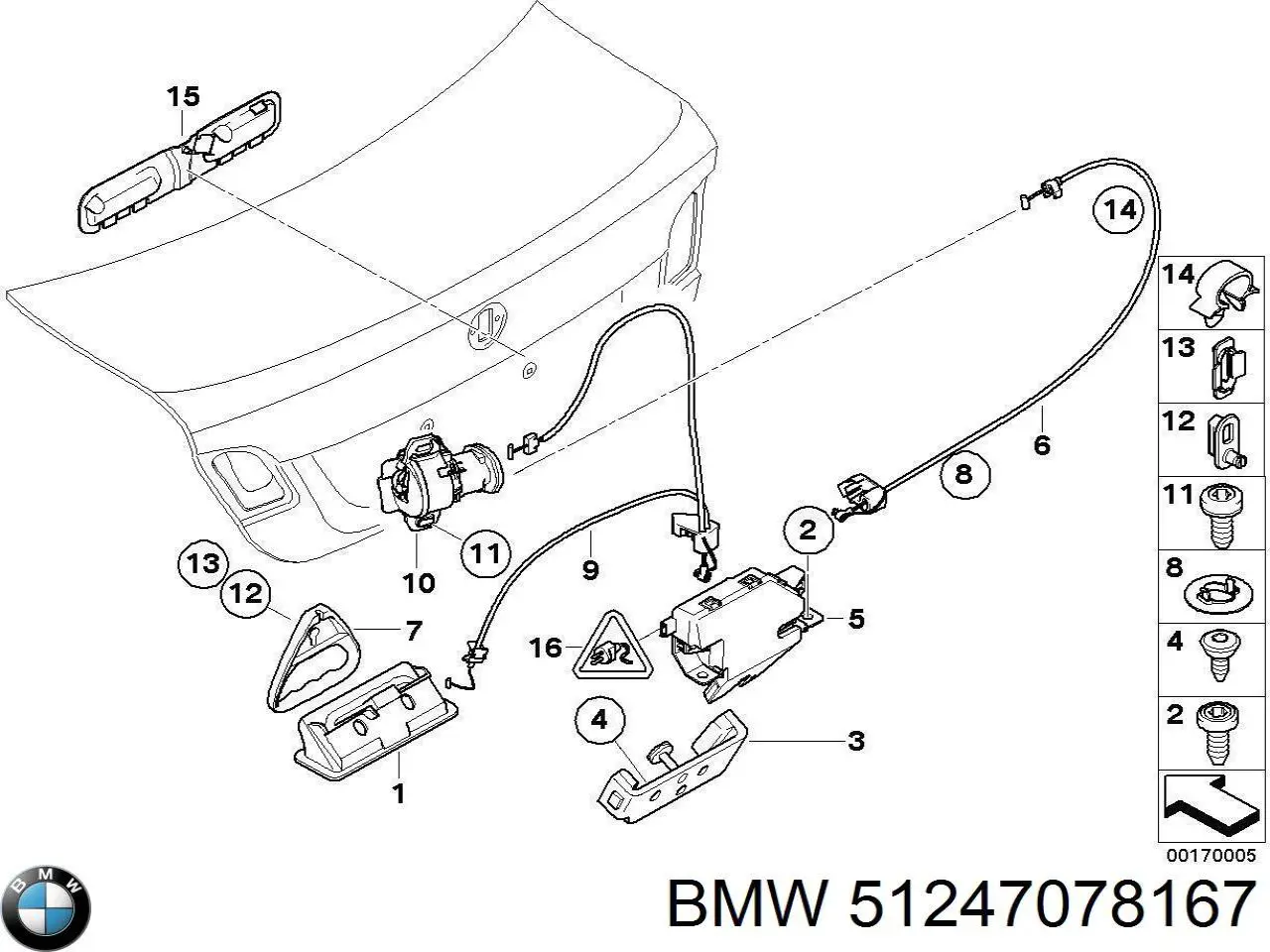 Петля-зацеп (ответная часть) замка двери задней (багажной 3/5-й) на BMW 3 (E36) купить.