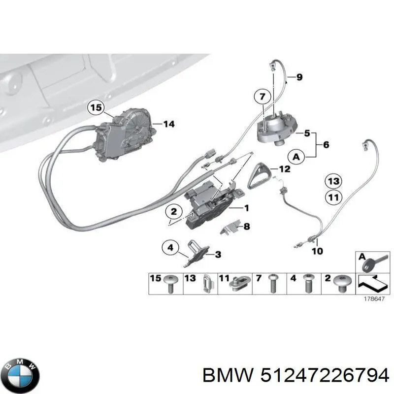 Личинка замка багажника (двери 3/5-й задней) 51247226794 BMW