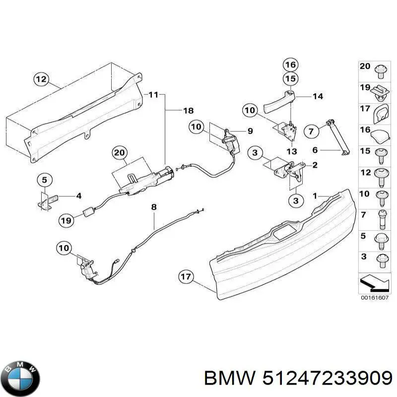 Купить 51247233909 BMW Мотор (клапан) дотяжки багажника