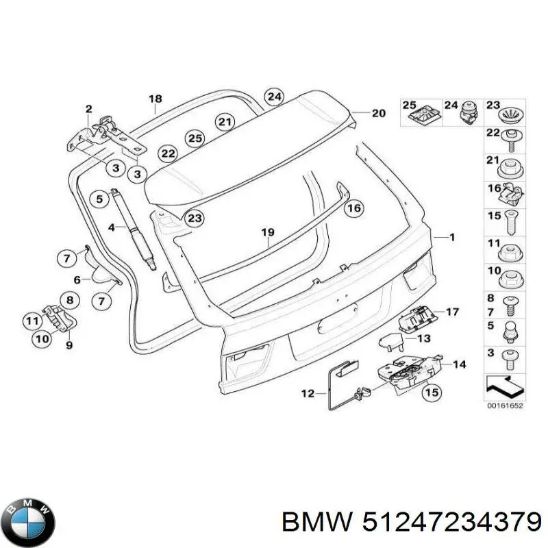 51247234379 BMW замок крышки багажника (двери 3/5-й задней)