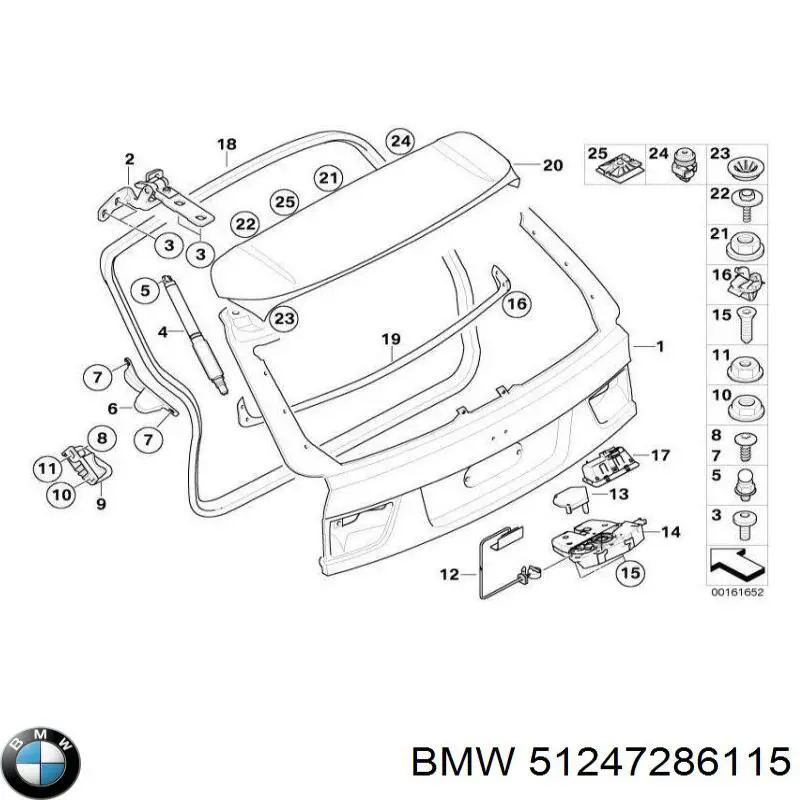 Газовый упор багажника BMW 51247286115