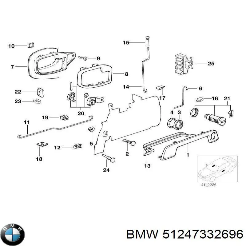 51247332696 BMW amortecedor de tampa de porta-malas (de 3ª/5ª porta traseira)