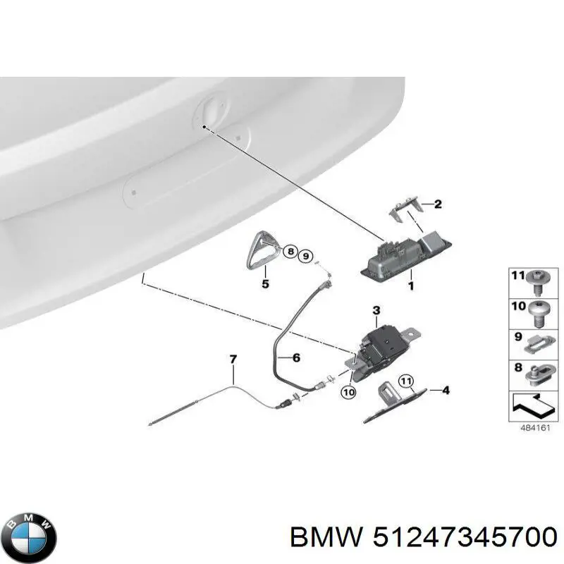 51247345700 BMW ручка крышки багажника (двери 3/5-й задней наружная)