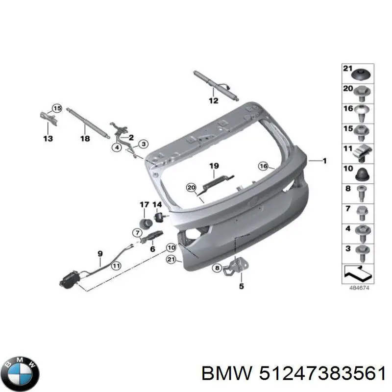 Мотор-привод открытия/закрытия замка багажника (двери 3/5-й задней) на BMW 4 (G22, G82) купить.