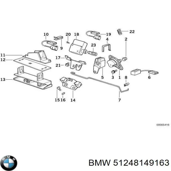 51248149163 BMW Личинка замка багажника (двери 3/5-й задней)