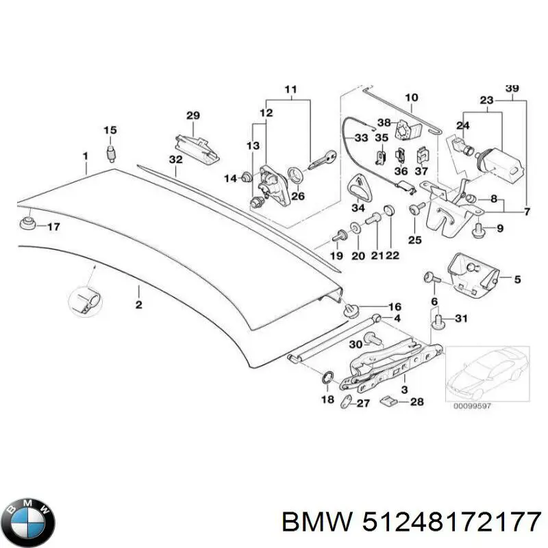 Замок крышки багажника (двери 3/5-й задней) 51248172177 BMW