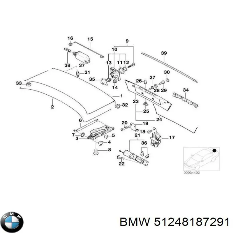 Буфер (отбойник) крышки багажника (двери 3/5-й задней) BMW 51248187291 цена, от 21.24 USD
