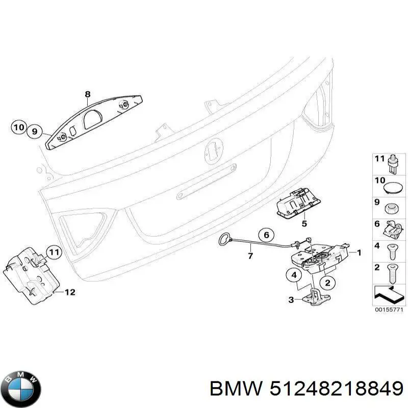 Замок стекла багажника (двери 3/5-й задней (ляды) 51247840623 BMW