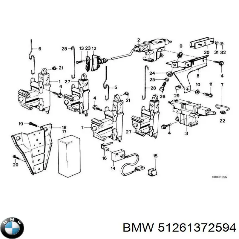 Мотор-привод открытия/закрытия замка двери передней BMW 51261372594