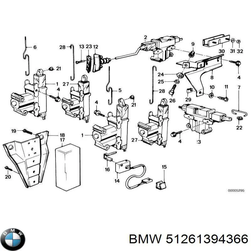 Привод замка передней двери 51261394366 BMW