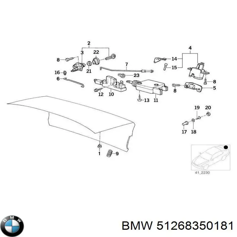 51268350181 BMW Актуатор замка задней двери