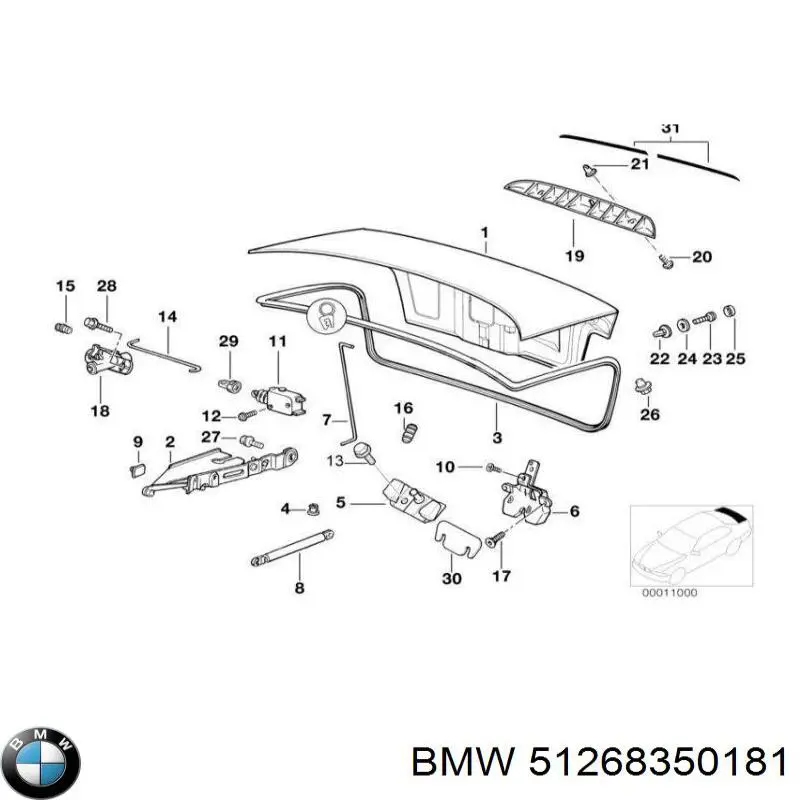 Актуатор замка ляды BMW 51268350181 цена, от 6.33 USD