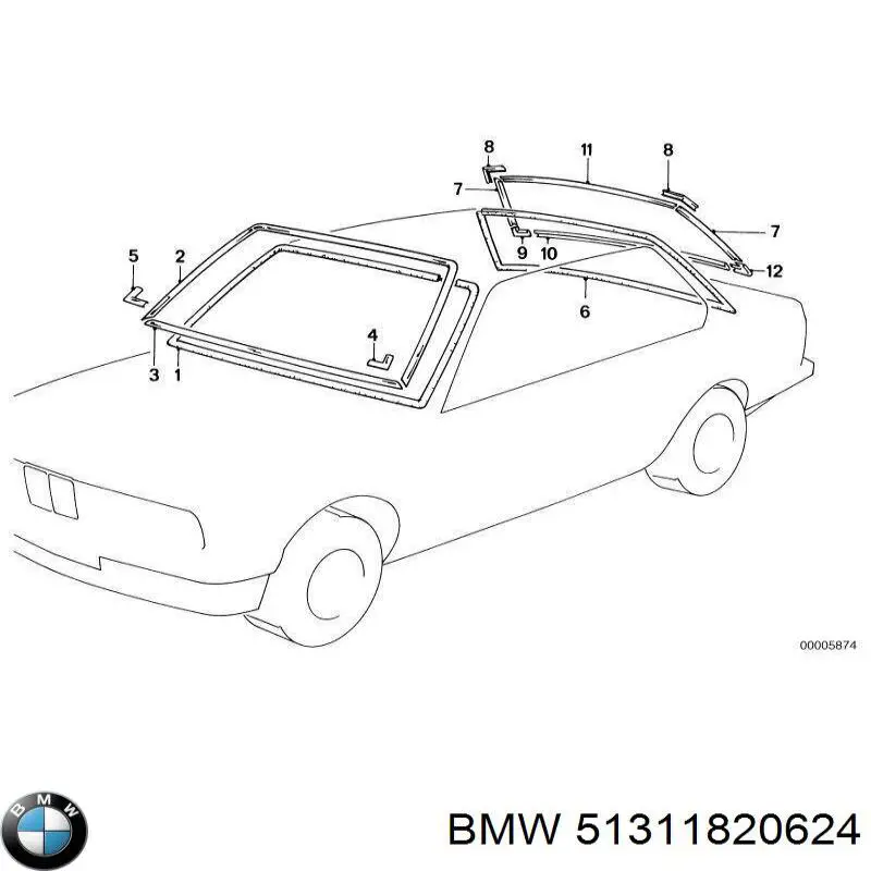 Молдинг крышки багажника BMW 51311820624