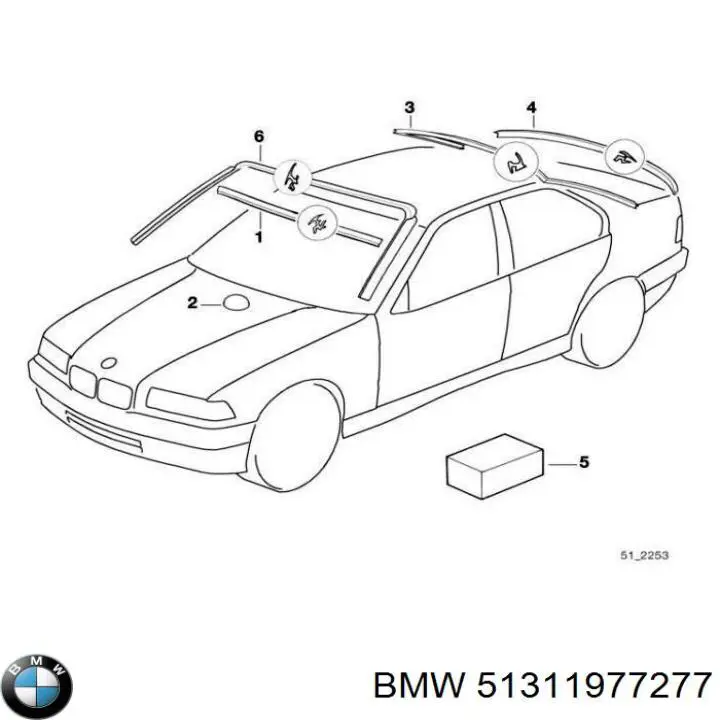 Молдинг стекла заднего BMW 51311977277 цена, от 169.75 USD
