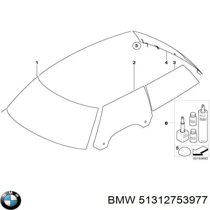 Стекло лобовое BMW 51312753977 цена, от 373.14 USD