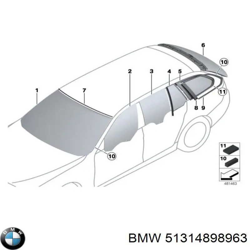 Лобовое стекло на BMW 5 F11
