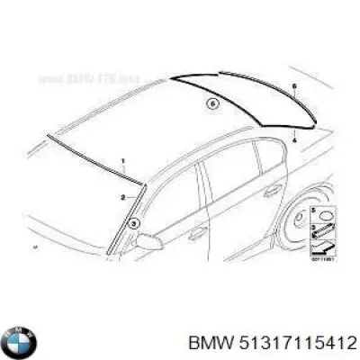 Уплотнитель заднего стекла нижний 51317115412 BMW