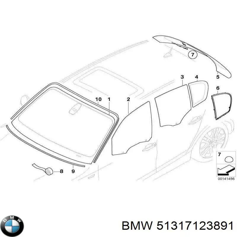 Купить 51317123891 BMW Ветровое стекло