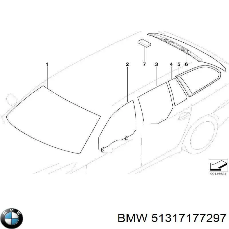 51317177297 BMW стекло лобовое