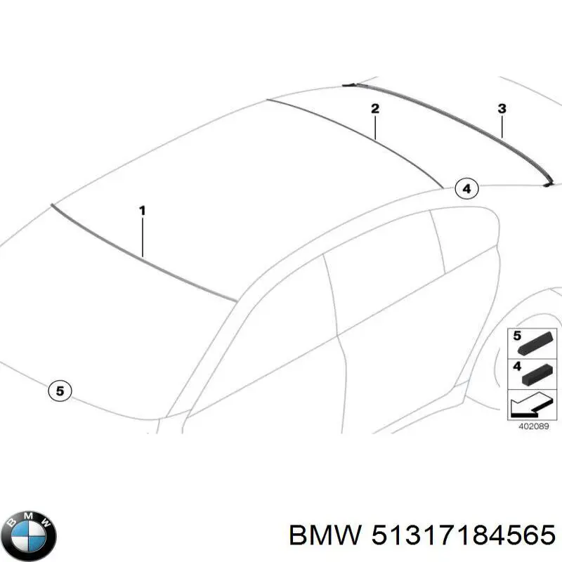 Молдинг лобового стекла верхний на BMW 7 (F01, F02, F03, F04) купить.