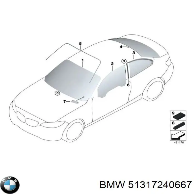 Стекло лобовое BMW 51317273823 цена, от 87.75 USD