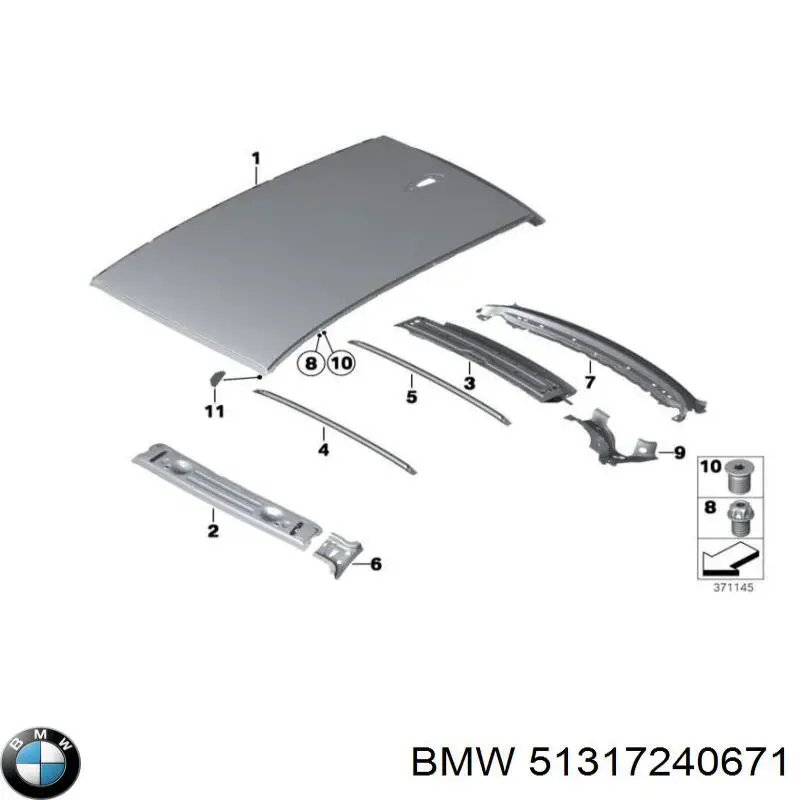 Moldura de pára-brisas BMW 51317240671