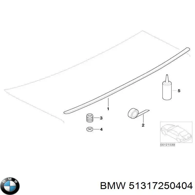 Молдинг ветрового стекла правый BMW 51317250404 цена, от 25.71 USD
